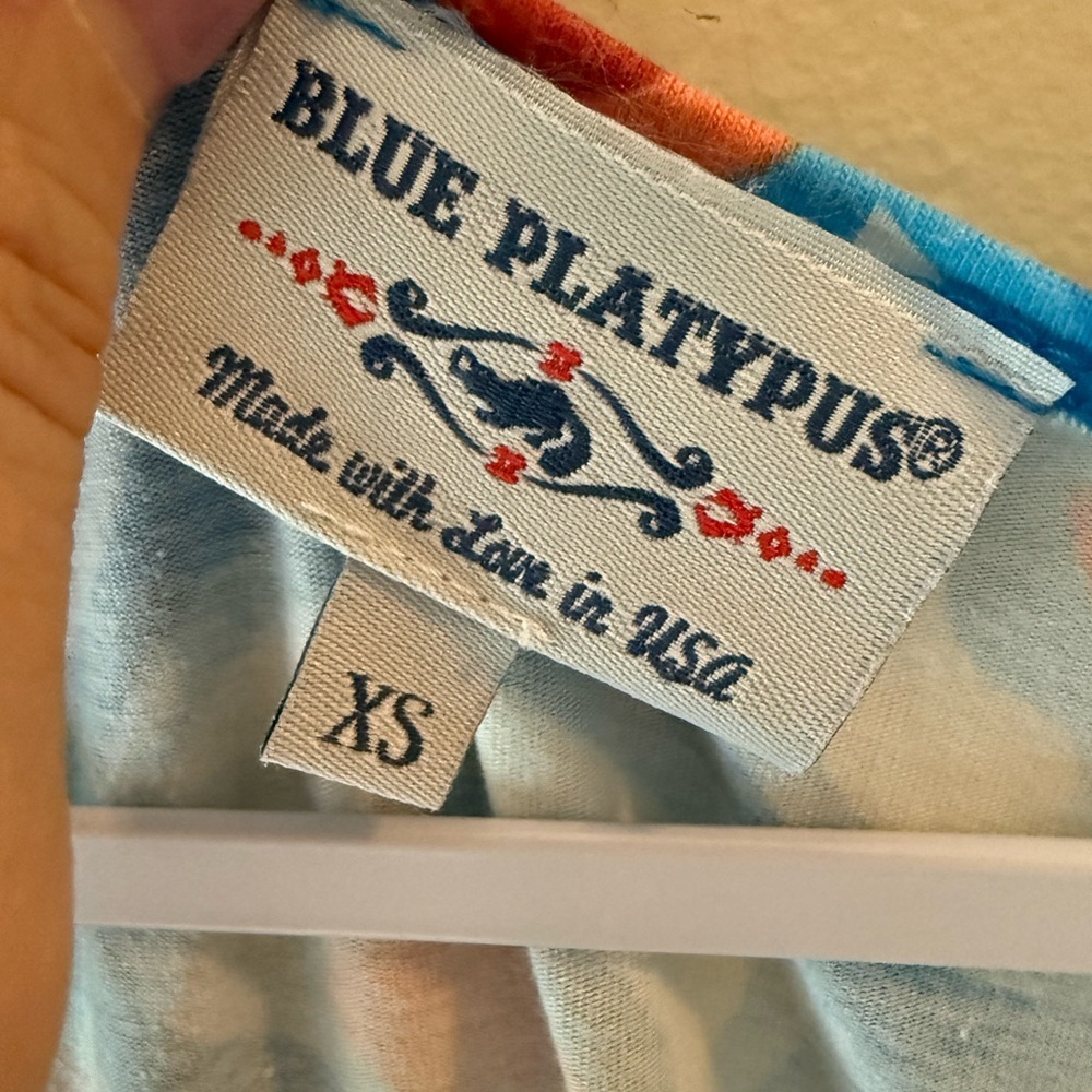 Blue Platypus mod print V-Neck Jersey Dress - USA Size XS - Picture 3 of 5